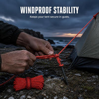 Reflective 5mm Guy Rope for Camping Tents and Tarps, Heavy-Duty Outdoor Windproof Paracord