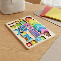 Wooden Number Learning Board Logical Thinking Number Matching Puzzle Shape Recognition for Young Children, Young Kids, Home, Preschool
