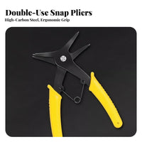 2 in 1 Design Internal External Retaining Loop Pliers Industrial Grade Circlip Pliers Carbon Steel for Mechanics, DIY Enthusiasts, Workshop