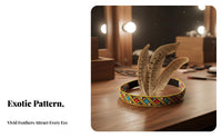 Feather Headdress Eye-Catching Design Tribal Feather Headpiece Adjustable Plume Headband for Entertainers, Dancers, Halloween, Stage Shows, Festivals