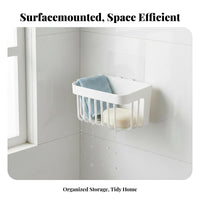 Slatted Storage Basket Draining Wall-Mounted Organizer Easy to Install for Students, Renters, Washroom, Kitchen, Dorm Room
