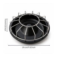 Raised Cone Round Poultry Feeder Bowl Thickened Plastic Metal Wire Poultry Feeder Low Profile Segmented Feed Tray 14 Openings