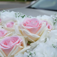 Wedding Car Flower Set Romantic Design Heart Shaped Car Flower Decoration Long-Lasting Reusable