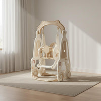 Easy Assembly Indoor Baby Swing Stable Design Plastic Toddler Swing Chair Gently Contoured Rounded Edges Kids' Play Equipment Non-Slip Base for Playroom