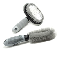 Car Wheel and Tire Cleaning Brush Kit - Soft Bristle Rim and Hub Scrubber Tools