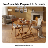 Foldable Design No-Assembly Collapsible Table Space-Saving Cross-Frame Trestle Table Lightweight Household Furniture Sturdy Construction for Apartment Dwellers, Telecommuting Workers, Small Areas, Dining Room, Balcony, Home Office