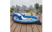 Inflatable Aquatic Fun Pool Lighthouse Column Kiddie Pool with Slide Round for Spraying Use