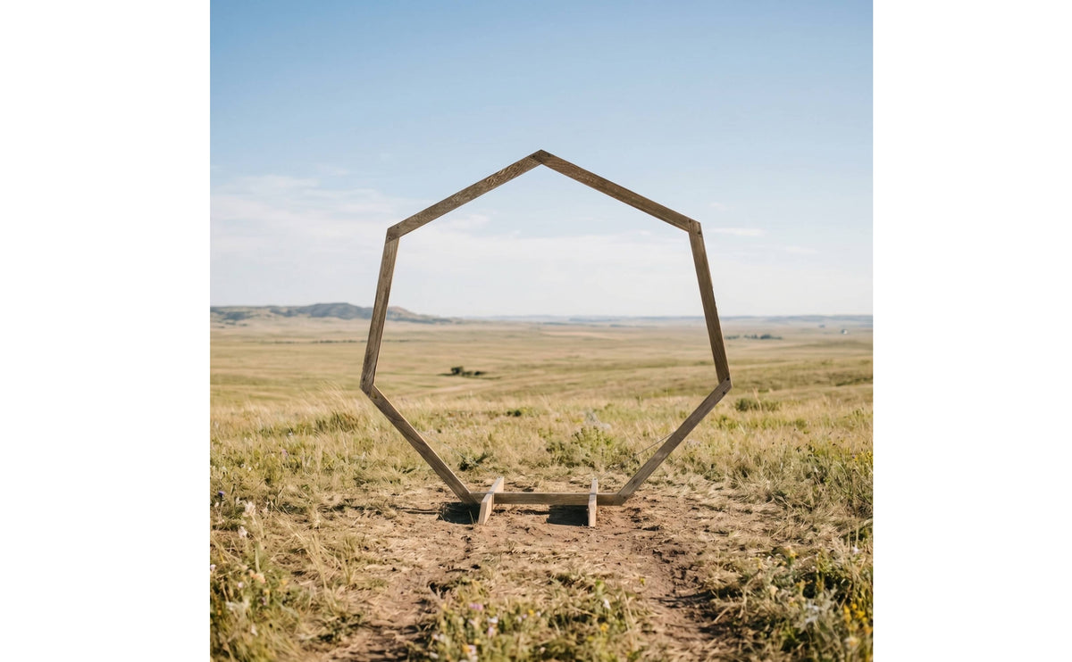 Octagonal Arch with Base Freestanding Wooden Wedding Arch Frame Geometric Wooden Archway for Event Planners, Florists, Outdoor Events
