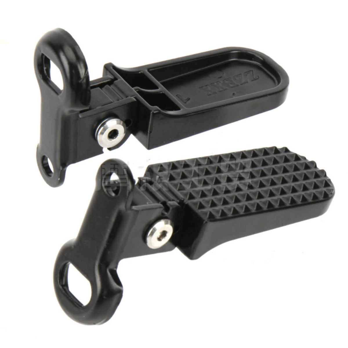 Universal Foot Pegs with Folding Bracket Collapsible Rear Pedals with Foldable Design Space-Saving Rear Bike Footrest Pedals Heavy-Duty for Passengers