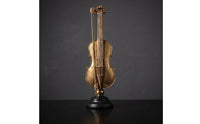 Violin Figurine Golden Violin Decor with Base Material Tabletop Ornament for Violinists, Bookshelf, Office Desk
