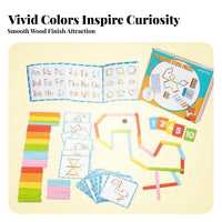 Wooden Flavored Ice Puzzle Hand-Eye Coordination Shape and Number Learning Sticks Develops Fine Motor Skills Pattern Card Learning Toy for Classroom