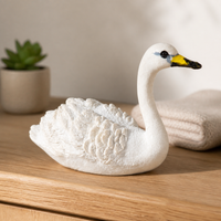 Japanese Zen Garden White Swan Micro Landscape Ornament for Home Decor