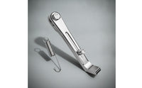 Aluminum Alloy Motorcycle Side Stand with Spring CNC-Machined Motorcycle Kickstand Spring Short Silver for Motorcyclists, Riders, Custom Builds