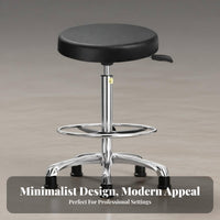 Adjustable Height Anti-Static Workstation Stool Easy to Clean Commercial Furniture 360-Degree Swivel Rolling Chair Stable Base for Factory Workers, Professionals, Workstation Oratory, Cleanroom, Workshop, Hospital