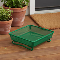 Unobstructed Design Ground Bird Feeder Tray Powder Coated Metal Mesh Bird Feeder Easy to Clean Rust-Resistant for Garden Owners, Yard, Patio