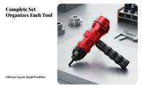Electric Rivet Adapter Set Molded Compartments Rivet Adapter Kit Threaded End
