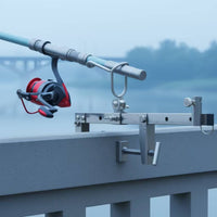 Clamp-on Fishing Rod Holder Adjustable Fishing Rod Bracket with Clamp Hardware for Fishermen