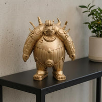 Ancient Guard Figure Textured Bronze-Look Guard Statue Detailed Knight Figurine
