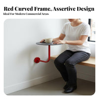 Industrial Design Wall-Mounted Round Table Wrought Iron Construction Booth Side Table Space-Saving Commercial Furniture Sturdy & Long-Lasting for Apartment Dwellers, Interior Designers, Coffee Shop, Restaurant, Small Areas, Balcony