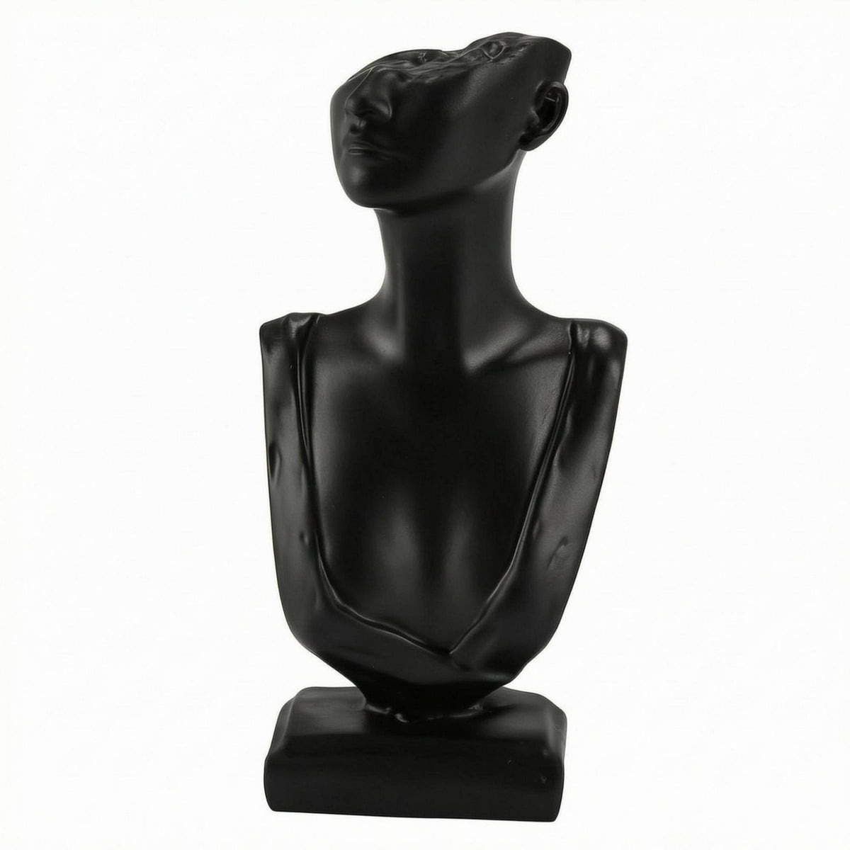 Shoulder Drape Half-Face Mannequin Bust Long Neck Jewelry Bust Integrated Base Necklace Holder