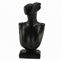 Shoulder Drape Half-Face Mannequin Bust Long Neck Jewelry Bust Integrated Base Necklace Holder
