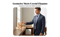 Light Luxury Design Geometric Crystal Cross Modern Design Crystal Cross Figurine Creative Accent Piece for Homeowners, Living Room