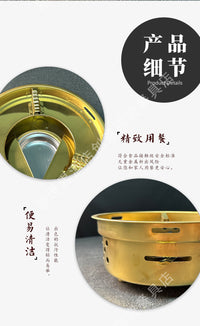 圆形酒精炉家用便携户外固体燃料底座液体干锅锅套装锅具炉子