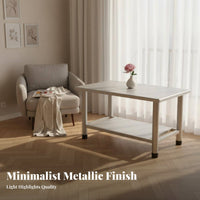 Modern Design dual-level Rectangular Stand Minimalist design Coffee Table Space-Saving Living Room Furnishing Easy to Clean for Office Managers, Homeowners, Families, Small Apartment, Reception Area, Study, Bedroom