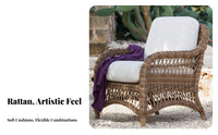 Rattan design Woven Sofa and Chair Set with Table Leisure Seating Outdoor Furniture Weather-Resistant Conversation Group versatile Design for Guesthouse Owners, Hotel Managers, Property Developers