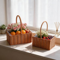 Handmade Woven Basket Multiuse Basket with Handle for Table Decoration