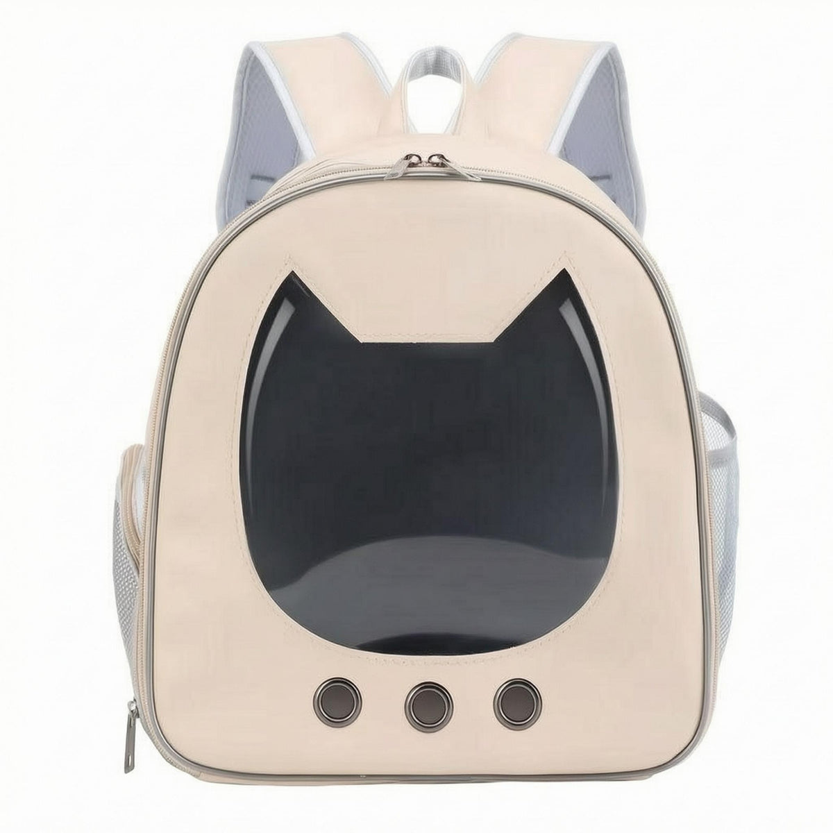 Cat Backpack Carrier Mesh Side Panels Travel Pack Padded Shoulder Straps