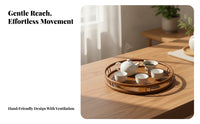 Tabletop Tea Utensil Storage Container | Handcrafted Wickerwicker-style, Bamboo Tea Ware Organizer