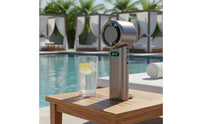 Portable Foldable Fan with LED Display Compact Handheld Fan with Lanyard Lightweight Rechargeable for Travelers, Commuters
