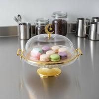 Cake Stand with Lid Transparent Cake Stand with Dome Pedestal Dessert Tray Shatter-Resistant Large Capacity for Parties, Buffet