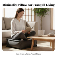 Wabi-Sabi Design Square Pouf Japanese aesthetic Plush Footstool Cube Multi-Purpose Floor seat Thick Padding for Meditators, Homeowners, floor mat Room, Bedroom, Meditation Space, Entryway