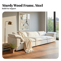 configurable Plush Sofa Wabi-Sabi Aesthetic Deep Seat configurable Sofa Set Down Filled pads Sectional Couch for Homeowners, Lounge Area, Apartment, Office