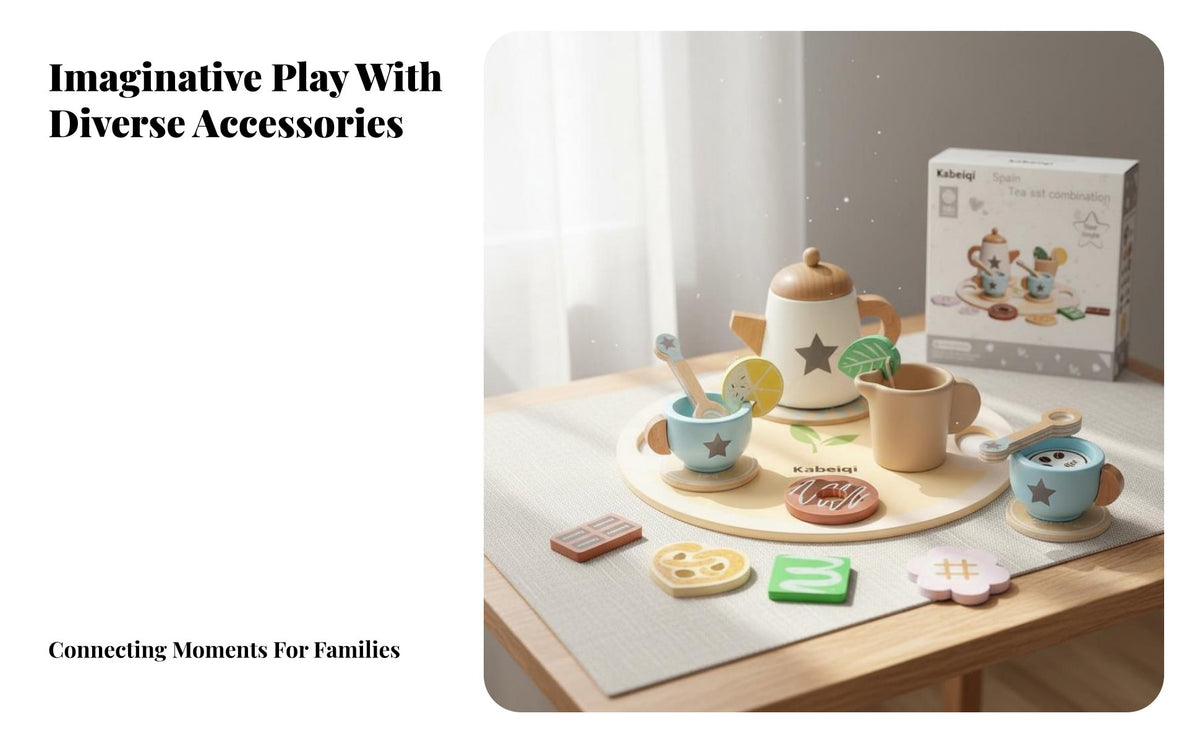 Afternoon Tea Playset Role-Playing Fun Afternoon Tea Toy Encourages Imagination Pretend Treats Set for Preschoolers, Young Children