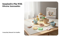 Afternoon Tea Playset Role-Playing Fun Afternoon Tea Toy Encourages Imagination Pretend Treats Set for Preschoolers, Young Children