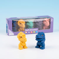 5 Pieces Textured Dinosaur Figure Soft Baby Dinosaur Toy Easy-to-Grip Sensory for Babies, Nursery, Bath Time