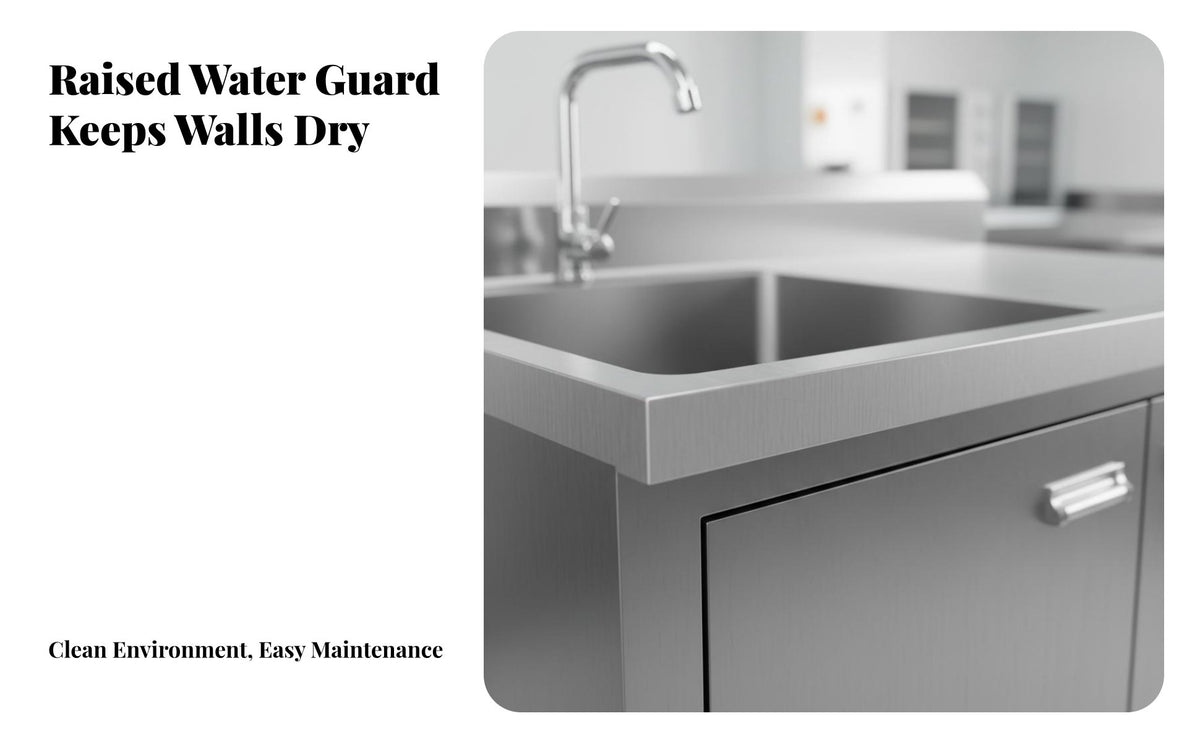 Stainless Steel Sink Cabinet Easy to Clean Unified Sink Countertop Cabinet Rust Resistant Commercial Kitchen Wash Station for Gardeners, Restaurant