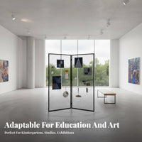 Foldable Folding Wire Mesh Display Rack Portable Freestanding Gridwall Tothe manufacturerr Multi-Purpose Partition Screen Easy Assembly for Event Organizers, Retailers, exhibits, creative workspace, exhibit Hall, temporary retail Shops