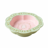 Anti-Tip Raised Cat Bowl Long-Lasting Ceramic Pet Bowl with Stand Easy to Clean Flower Shaped Pet Dish Dishwasher Safe for Cats