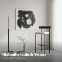 Industrial Look Upholstered High Stool with Backrest Designer Design Bar Chair Modern Minimalist Home Furniture Sturdy Base for Design Enthusiasts, Homeowners, Restaurant Owners, Kitchen Island, Counter, Cafe, Dining Room