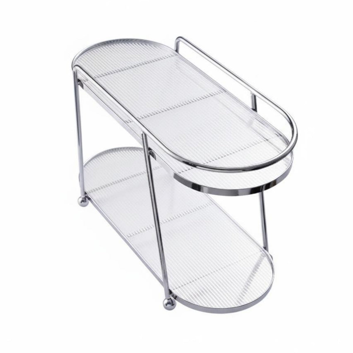2-Tier Oval Storage Rack Multifunctional 2-Tier Countertop Organizer Standing Double Layer Cosmetic Shelf for Office Desk