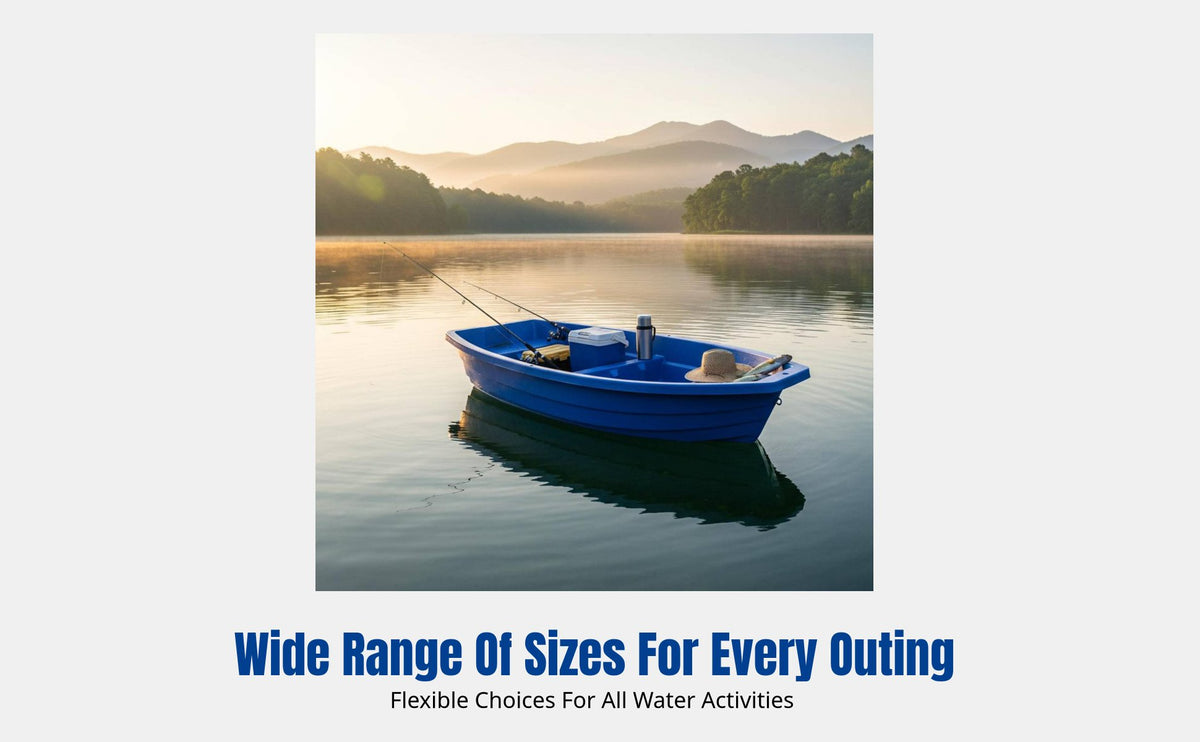 Double Layer PE Fishing Boat, Reinforced Plastic Dinghy, Heavy Duty, Outboard Ready