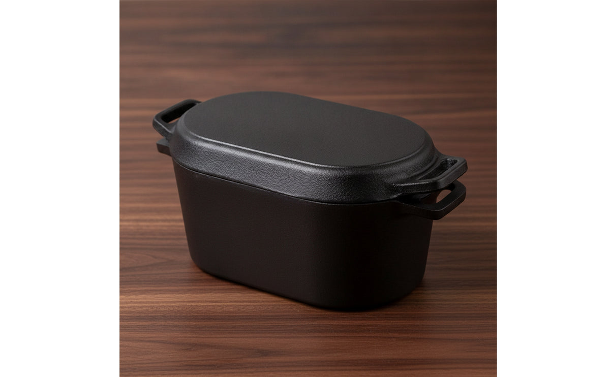 Cast Iron Loaf Pan with Lid Uncoated Bread Pan with Lid Cookware for Oven, Kitchen