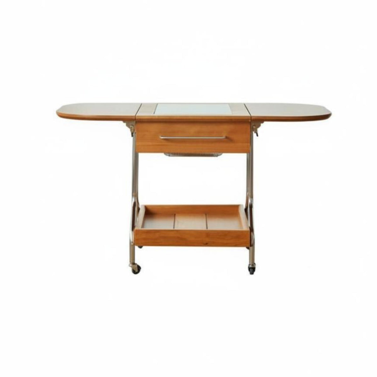 Space-Saving Foldable 2-Tier Trolley space-efficient Design Side Table adaptable Household Furniture Sturdy Construction for Apartment Dwellers, Office Workers, hosts, Living Room, Small areas, Bedroom, Kitchen