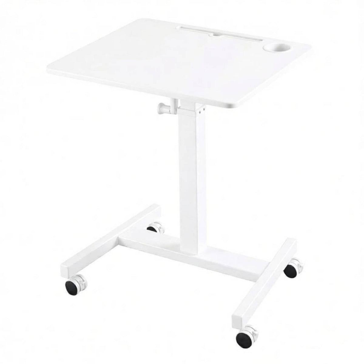 Mobile Electric Standing Desk Rolling Height Adjustable Desk Compact Computer Table Ergonomic for Distant Workers, Students, Home Office, Small Apartments, Living Room