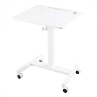 Mobile Electric Standing Desk Rolling Height Adjustable Desk Compact Computer Table Ergonomic for Distant Workers, Students, Home Office, Small Apartments, Living Room