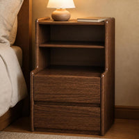 Solid Wood Narrow Bedside Table with Drawers for Small Spaces